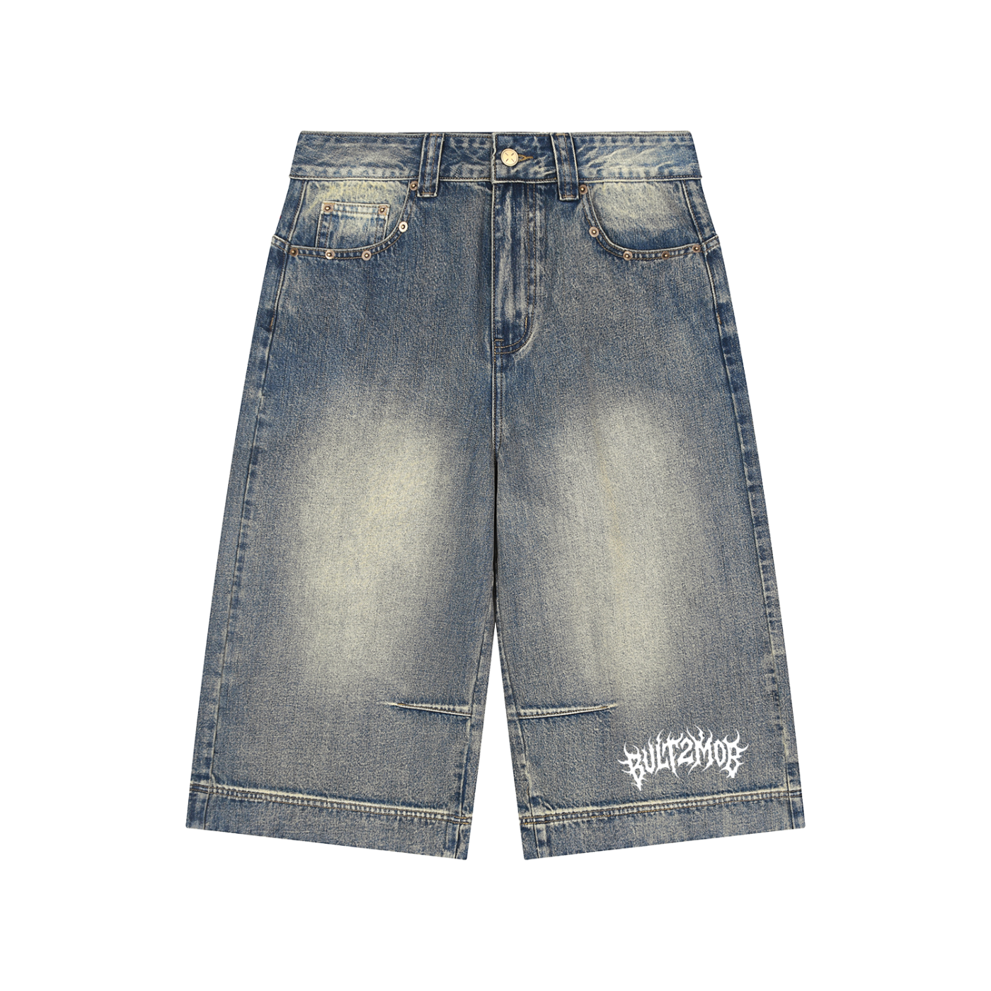 Vintage Wash Baggy Denim Shorts